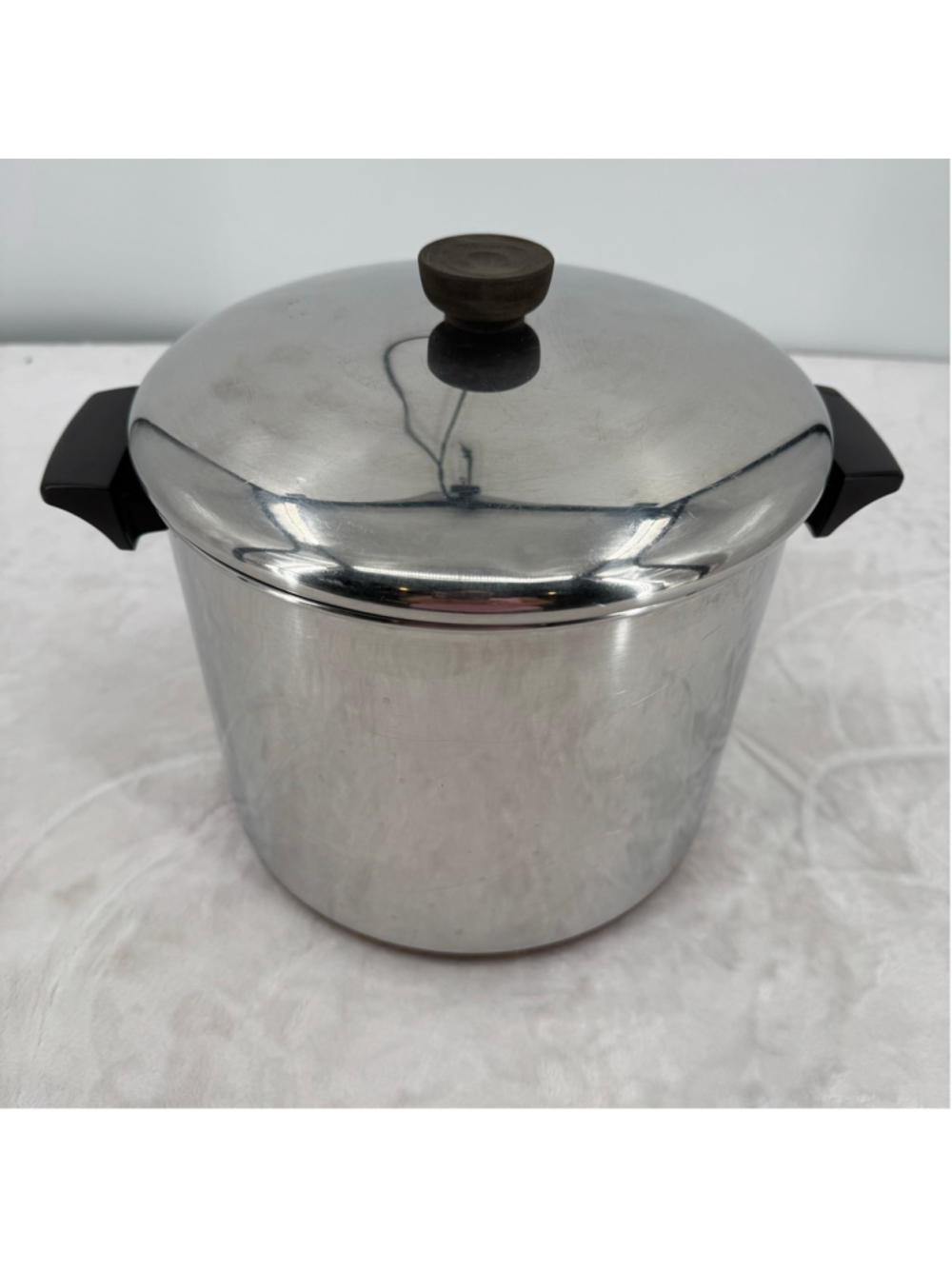 Vtg Revere Ware Stock Pot Copper Bottom Stainless Steel 8 Quart #911 Made in USA